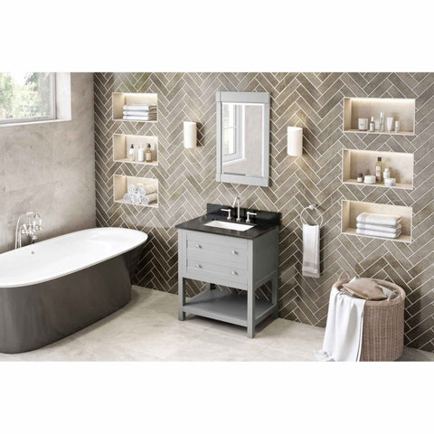 Image of The hardwood Astoria vanity features clean lines and a stepped door profile for a modern look.