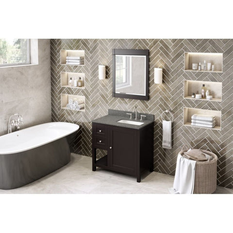Image of The hardwood Astoria vanity features clean lines and a stepped door profile for a modern look.