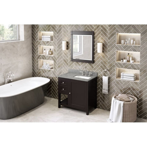 Image of The hardwood Astoria vanity features clean lines and a stepped door profile for a modern look.