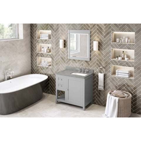 Image of The hardwood Astoria vanity features clean lines and a stepped door profile for a modern look.