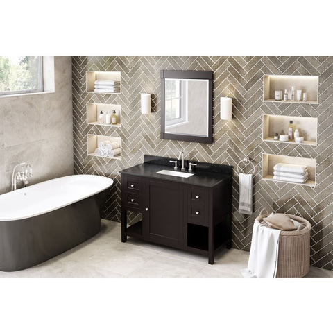 Image of The hardwood Astoria vanity features clean lines and a stepped door profile for a modern look.
