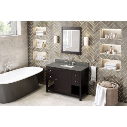 Image of The hardwood Astoria vanity features clean lines and a stepped door profile for a modern look.