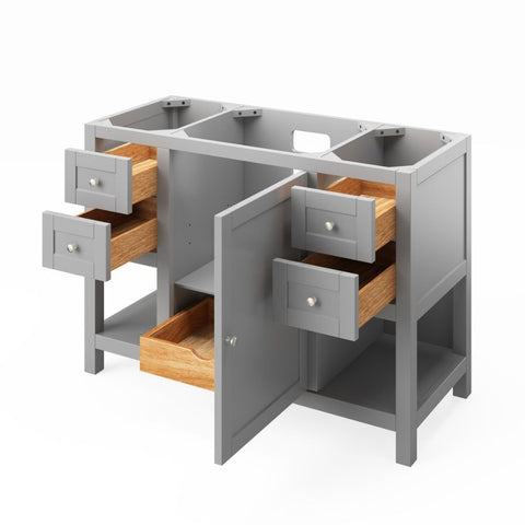 Image of Astoria Transitional Gray 48" Rectangle Sink Vanity with Boulder Cultured Marble Top | VKITAST48GRBOR