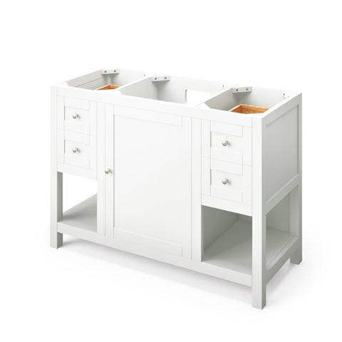 Image of Astoria Transitional White 48" Rectangle Sink Vanity with Boulder Cultured Marble Top | VKITAST48WHBOR