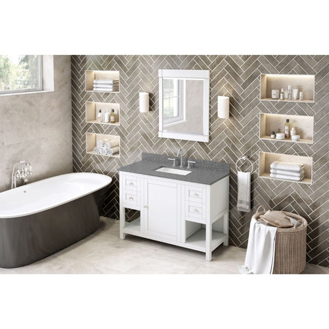 Image of The hardwood Astoria vanity features clean lines and a stepped door profile for a modern look.