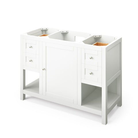 Image of Choice of tops ensures unique look Maximized storage with two pairs of dovetail drawers, open shelves, and dovetail rollout drawer Round knobs included Full-extension soft-close slides and hinges