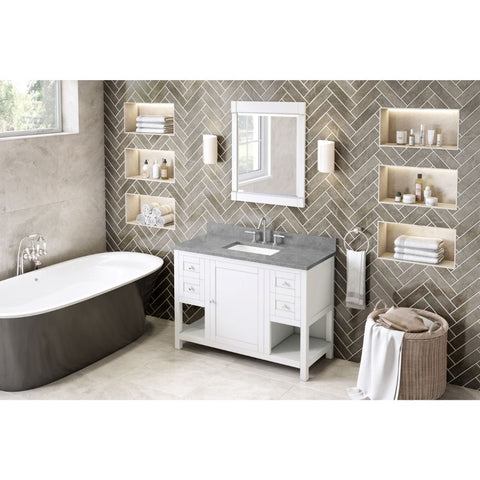 Image of The hardwood Astoria vanity features clean lines and a stepped door profile for a modern look.