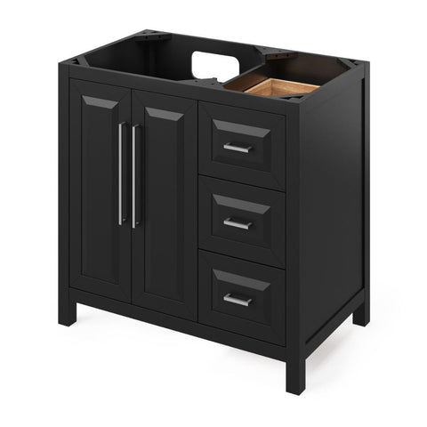 Image of Choice of tops ensures unique look Storage provided by three offset drawers, dovetail rollout drawer and adjustable shelf Square pulls included Full-extension concealed soft-close undermount slides and hinges