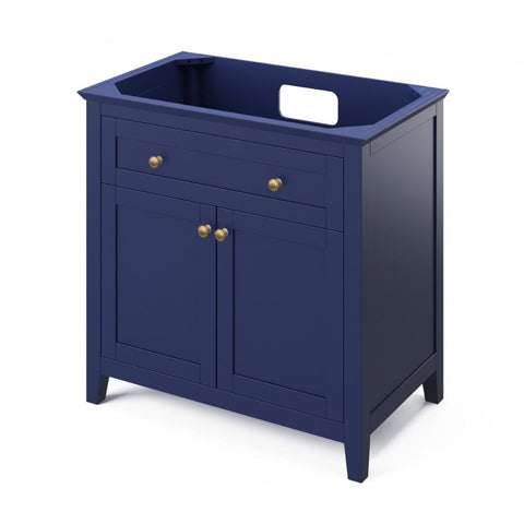 Image of Chatham Transitional Hale Blue 36" Vanity with Boulder Cultured Marble Top | VKITCHA36BLBOR