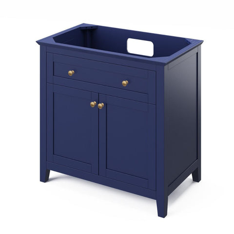 Image of Chatham Transitional Hale Blue 36" Vanity with Steel Grey Cultured Marble Top | VKITCHA36BLSGR