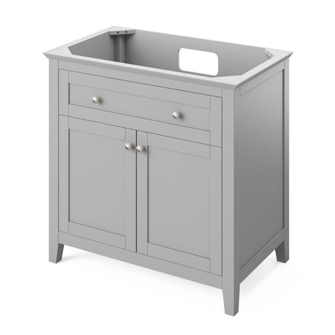 Image of Chatham Transitional Grey 36" Vanity with Steel Grey Cultured Marble Top | VKITCHA36GRSGR