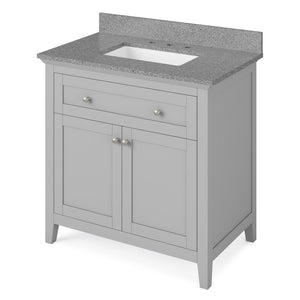 Chatham Transitional Grey 36" Vanity with Steel Grey Cultured Marble Top | VKITCHA36GRSGR