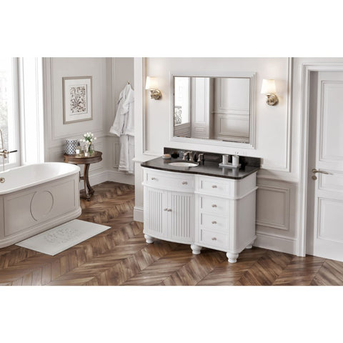Image of Compton Traditional White 48" Vanity with Black Granite Top | VKITCOM48WHBGO