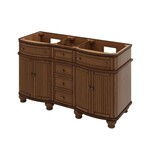Image of Compton Traditional Walnut 60" Double Vanity with Black Granite Top | VKITCOM60WABGO