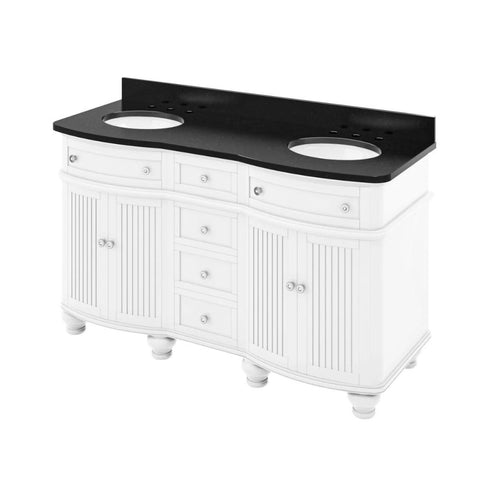 Image of Compton Traditional White 60" Double Vanity with Black Granite Top | VKITCOM60WHBGO