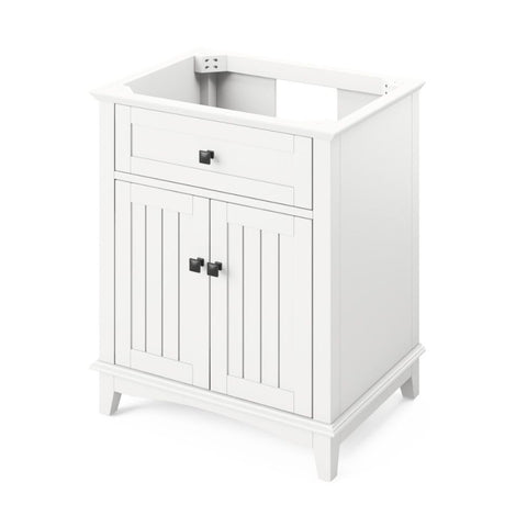 Image of Savino Transitional White 30" Vanity with Boulder Cultured Marble Top | VKITSAV30WHBOR