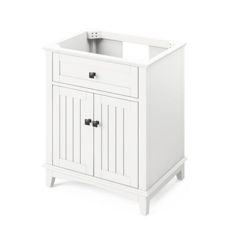Image of Savino Transitional White 30" Vanity with Steel Grey Cultured Marble Top | VKITSAV30WHSGR