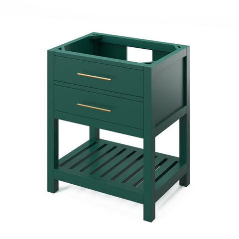 Image of Full-extension concealed soft-close undermount slides Tipout storage with custom-sized hardwood tray plus open slatted bottom shelf for optimal storage Bar pulls included