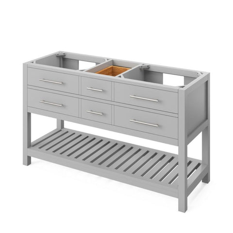 Image of Tipout storage with two custom-sized hardwood trays and open slatted bottom shelf