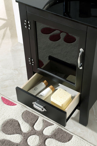 Image of 18.5" BLACK COLOR WOOD SINK VANITY WITH GLASS TOP-NO FAUCET WH5518-B