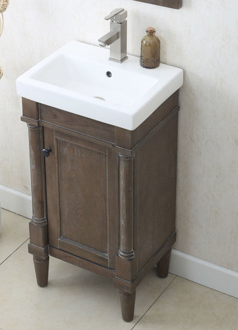 Image of 18" WEATHERED GRAY SINK VANITY, NO FAUCET WLF7021-18