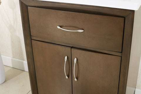 Image of 24" ANTIQUE COFFEE SINK VANITY WITH CERAMIC TOP, NO FAUCET WLF7030-24