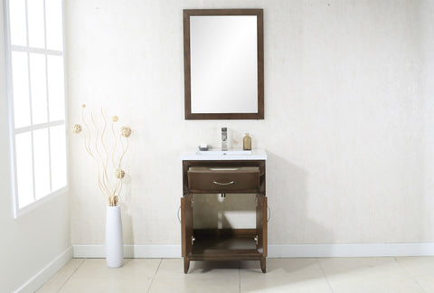 Image of 24" ANTIQUE COFFEE SINK VANITY WITH CERAMIC TOP, NO FAUCET WLF7030-24