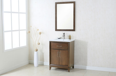 Image of 24" ANTIQUE COFFEE SINK VANITY WITH CERAMIC TOP, NO FAUCET WLF7030-24