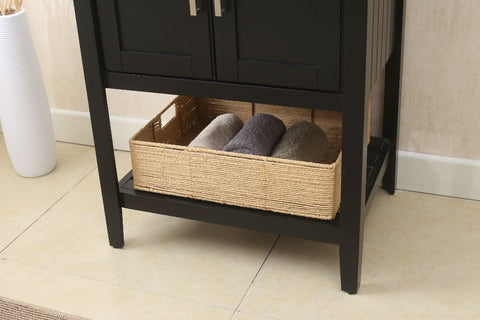 Image of 24" ESPRESSO SINK VANITY WITH MIRROR, UPC FAUCET AND BASKET WLF6021-E