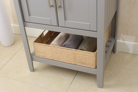 Image of 24" GRAY SINK VANITY WITH MIRROR, UPC FAUCET AND BASKET WLF6021-G