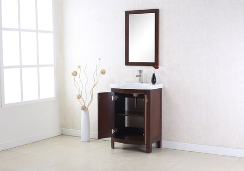 Image of 24" ROYAL WALNUT SINK VANITY, NO FAUCET WLF7022