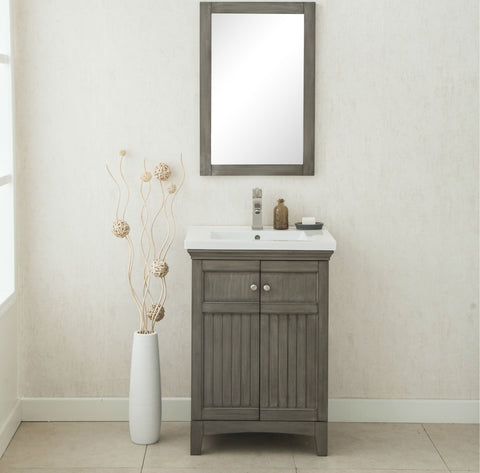 Image of 24" SILVER GRAY SINK VANITY, NO FAUCET WLF7016-SG