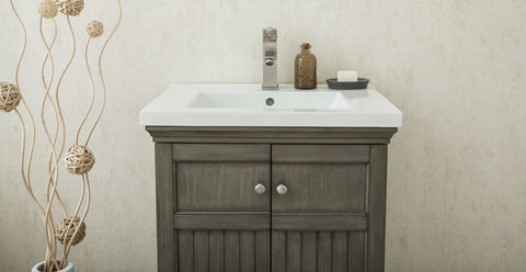 Image of 24" SILVER GRAY SINK VANITY, NO FAUCET WLF7016-SG