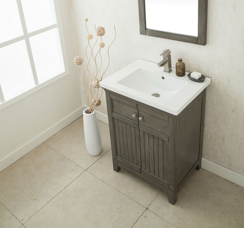 Image of 24" SILVER GRAY SINK VANITY, NO FAUCET WLF7016-SG