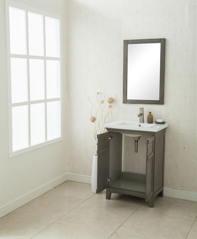 Image of 24" SILVER GRAY SINK VANITY, NO FAUCET WLF7016-SG