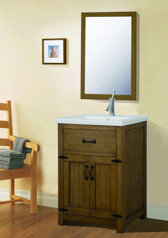 Image of 24" WEATHERED BROWN SINK VANITY, NO FAUCET WLF6044-24