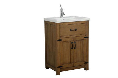 Image of 24" WEATHERED BROWN SINK VANITY, NO FAUCET WLF6044-24