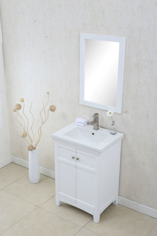 Image of 24" WHITE SINK VANITY, NO FAUCET WLF7016-W