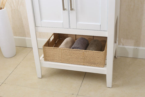 Image of 24" WHITE SINK VANITY WITH MIRROR, UPC FAUCET AND BASKET WLF6021-W