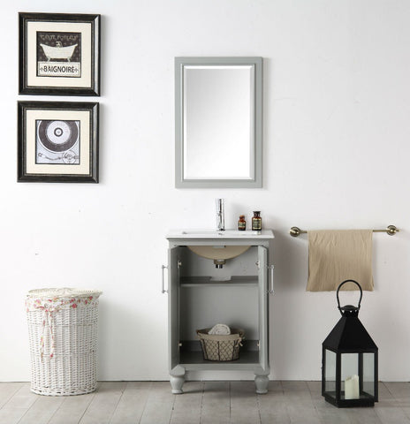 Image of 24" WOOD SINK VANITY WITH CERAMIC TOP-NO FAUCET IN COOL GREY WH7524-CG