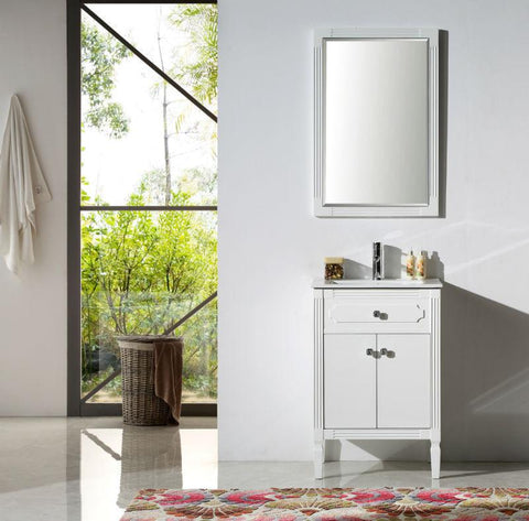 Image of 24" WOOD SINK VANITY WITH CERAMIC TOP-NO FAUCET WH6124