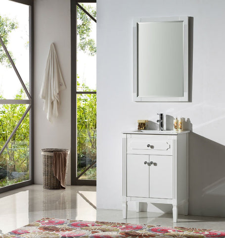 Image of 24" WOOD SINK VANITY WITH CERAMIC TOP-NO FAUCET WH6124