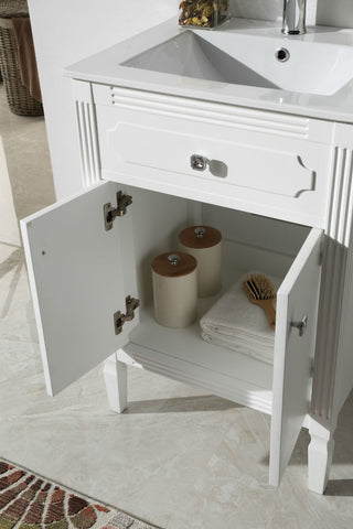 Image of 24" WOOD SINK VANITY WITH CERAMIC TOP-NO FAUCET WH6124