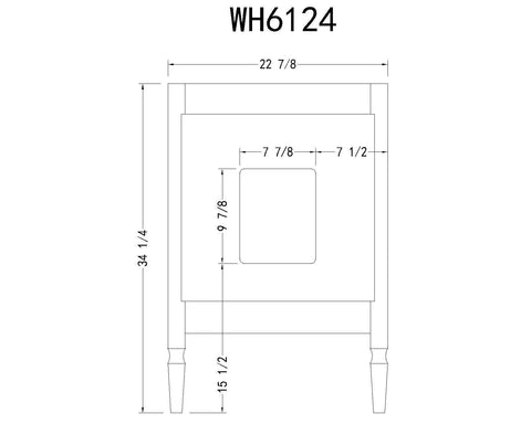 Image of 24" WOOD SINK VANITY WITH CERAMIC TOP-NO FAUCET WH6124
