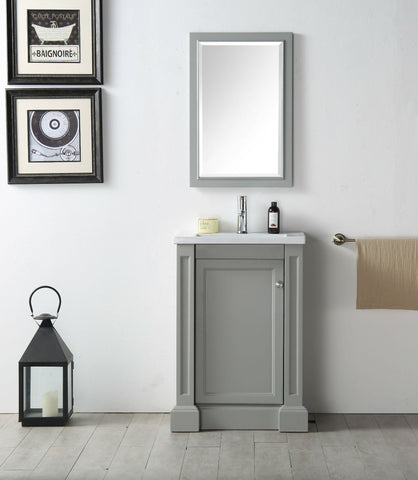 Image of 24" WOOD SINK VANITY WITH CERAMIC TOP-NO FAUCET WH7124-CG