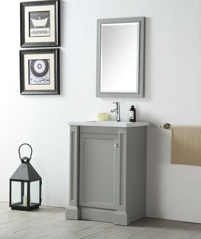 Image of 24" WOOD SINK VANITY WITH CERAMIC TOP-NO FAUCET WH7124-CG