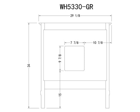 Image of 30" BLACK COLOR SOLID WOOD SINK VANITY WITH MARBLE TOP-NO FAUCET WH5330-BL