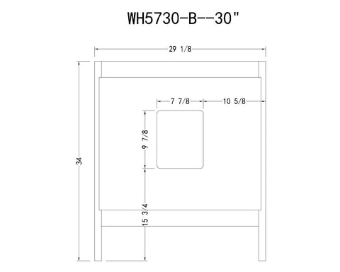 Image of 30" BLACK COLOR WOOD SINK VANITY WITH CERAMIC TOP-NO FAUCET WH5730-B