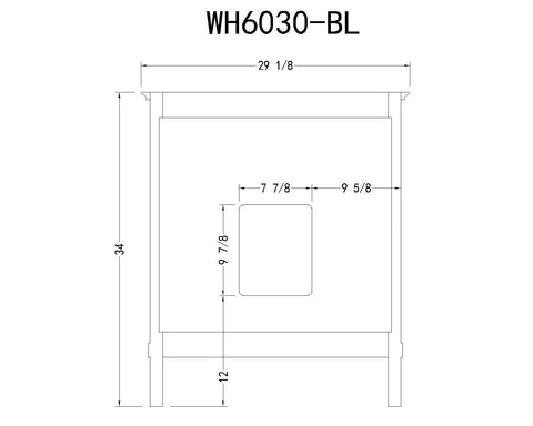 Image of 30" GRAY COLOR SOLID WOOD SINK VANITY WITH MARBLE TOP-NO FAUCET WH6030-GR