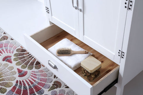 Image of 30" WHITE COLOR WOOD SINK VANITY WITH CERAMIC TOP-NO FAUCET WH5730-W